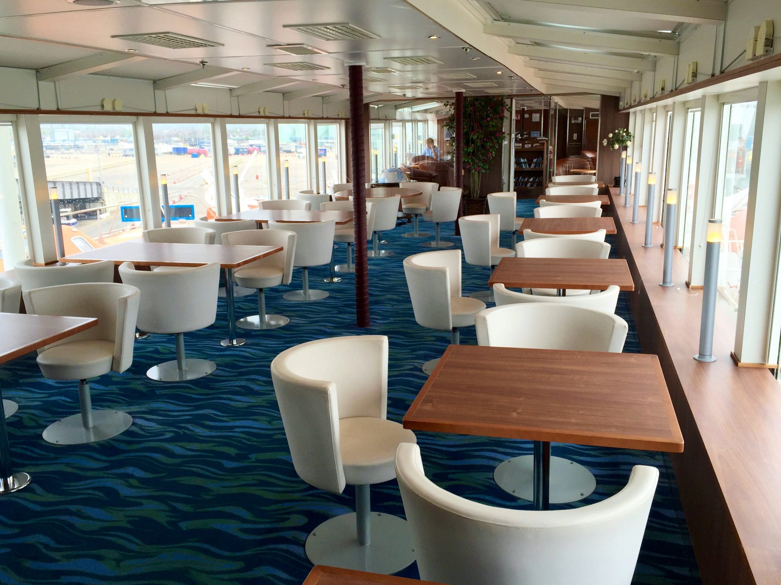 An observation lounge onboard the National Geographic Explorer ship